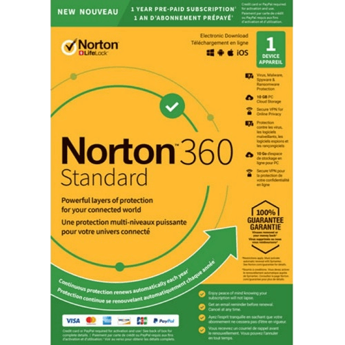 N360-Standard-Subscription-500x500-1-1.png Norton 360 Standard - 1-Year / 1-Device - Canada - Image 1